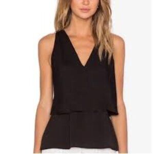 NWT Theory  Alizay Layered Silk Tank Top In Black  zip on  back size Large